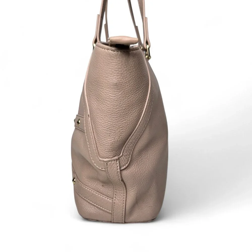 Love Moschino Tan Pebble Leather Shoulder Bag‎ Women's Gold Studded Chunky Coin